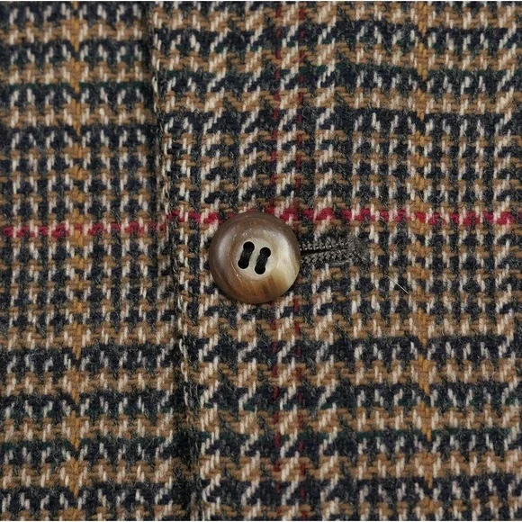VTG Bill Blass Signature 38S Tweed Gun Club Check Sport Coat Men's 1980s 90s USA